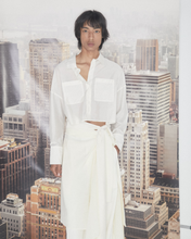 Load image into Gallery viewer, CROPPED SHIRT WITH SASH IN OFF-WHITE