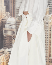 Load image into Gallery viewer, CROPPED SHIRT WITH SASH IN OFF-WHITE