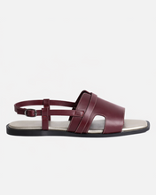 Load image into Gallery viewer, 1311 TOP-STITCHED WOMEN SANDALS IN BURGUNDY