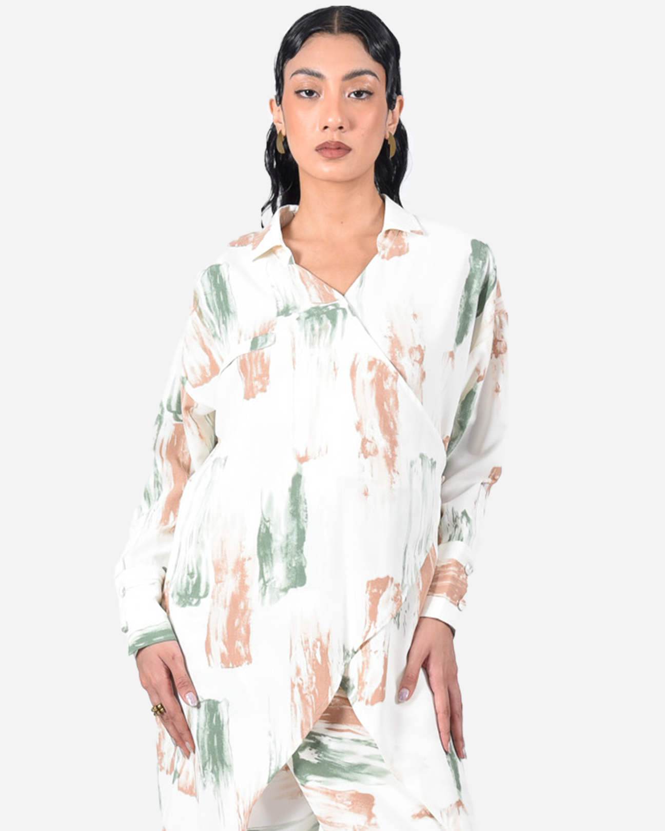 GAIA KURUNG PRINTED BROWN GREEN