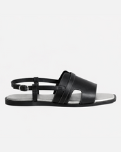 Load image into Gallery viewer, 1311 TOP-STITCHED WOMEN SANDALS IN BLACK
